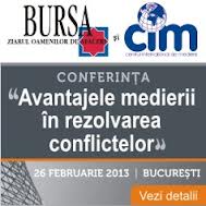 Ziarul Bursa organizeaza conferinta – Avantajele medierii în rezolvarea conflictelor