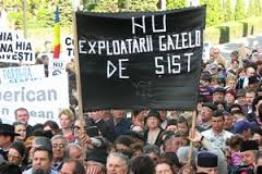 Protest de sustinere a manifestatiilor din Vaslui impotriva exploatarii gazelor de sist